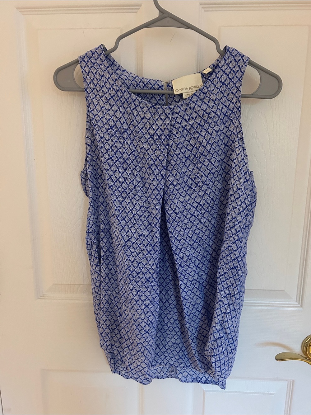 Cynthia Rowley Blue Geometric Sleeveless Camisole